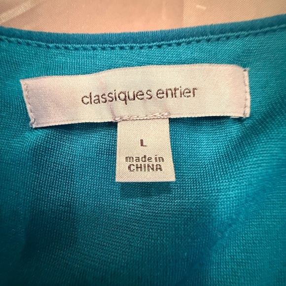 Classiques Entier Teal Sleeveless Silk Blend Ruffle Top Size Large MSRP $225 - Picture 6 of 8